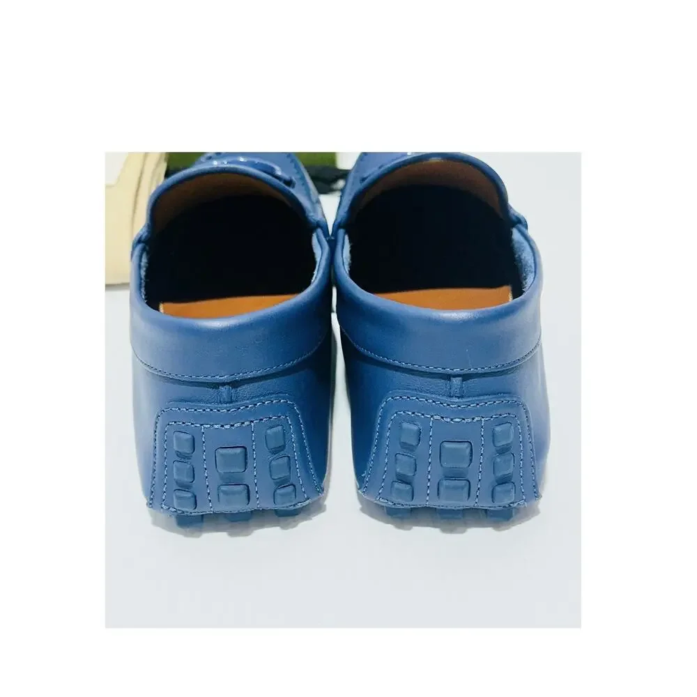 NIB Gucci GG Interlocking G Loafer G 8 US 8.5 Blue Driver moccasins Shoes